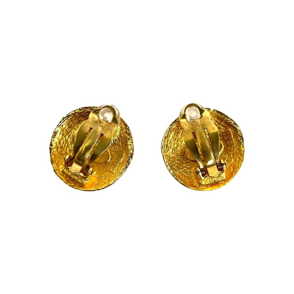 CHANEL Authentic Gold Logo Earrings - Picture 6 of 7
